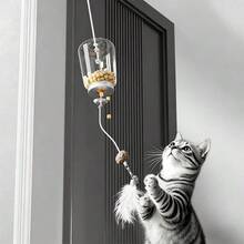 Cat Toys Self-Playing Hanging Feather Bell Retractable Teaser Wand Feeding Toys, Cat Swing Puzzle Feather Toys - View 1