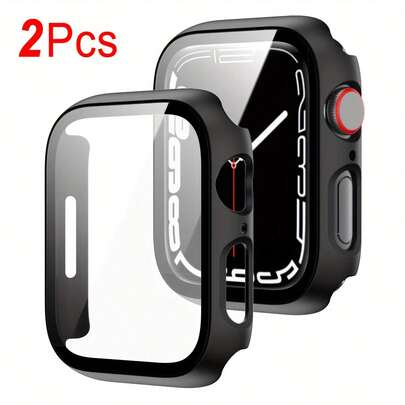 2pcs - Tempered Glass Screen Protector For Apple Watch 9/8/7 (45mm 41mm), 9H Hardness, Bubble-Free, Easy Installation, Shockproof, Scratch-Resistant, Fingerprint-Proof, High-Definition Clear, Anti-Fog Glass