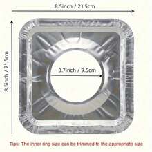 10/50 Pieces Per Pack, Gas Stove Burner Cover, Aluminum Burner Pad, Square Heat-Resistant Gas Stove Protector, Thickened Gas Stove Top, Kitchen Tool, Kitchenware, Household Kitchenware. - Silver - View 4