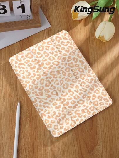 Kingsung Leopard Print Tablet Case, Compatible With Pad 9.7/10.2/10.5/10.9/12.9/Pro 11, 10th Generation, Compatible With Samsung Galaxy Tab S6 Lite 10.4-Inch, Compatible With Kindle Paperwhite 12th Gen 2024, Kindle (11th Generation) 2022 Release, Soft Fall Protection, Smart Stand/Auto Wake/Sleep