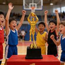 Trofeo de Básquetbol de Plástico Ligero para Niños, Ideal para Torneos Infantiles y Regalos Deportivos(25pcs) - Dorado - Ver 6