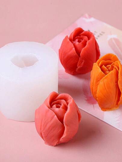 1pc Tulip Shaped Silicone Candle Mold, DIY Tulip Aroma Stone, Home Decor Silicone Mold