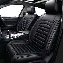 5-Seat Car Seat Covers Full Set Breathable Faux Leather Airbag Compatible Easy To Install Clean Universal Auto Accessories All Season Universal Fit For Sedans, SUVs, And Hatchbacks Auto Parts Interior Decoration - màu đen - Xem 1
