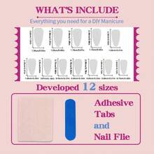 24pcs Vintage Bling Fairy Style Press On Nails, Forest Smudge Design Nails, Full Cover False Nail Tips, Suitable Women Daily & Party Wear, Nail Art Supplies - DJ-1048 - 查看 6