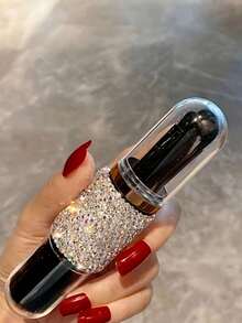 Luxury Sparkling Rhinestone Makeup Brush Set, Eyeshadow Contour Powder Brushes With Protective Cover, Soft Bristles Face Makeup Brushes, Elegant Gift - Silver - View 8