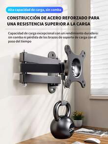 Soporte de pared para TV/monitor de metal con movimiento completo, brazo articulado con giro, inclinación y extensión, compatible con televisores LED LCD de pantalla plana,Soporte De Pared Para Tv/monitor De 14 A 55/(10"- 26"),carga máxima 50KG/12KG.400 X 400 Cm (260 X 260 CM) - Negro - Ver 9