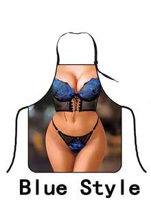 1pc Multicolor Polyester Sexy Lady Lace Apron, Suitable For Home, Kitchen, Party, Holiday Gift - Multicolor - View 3