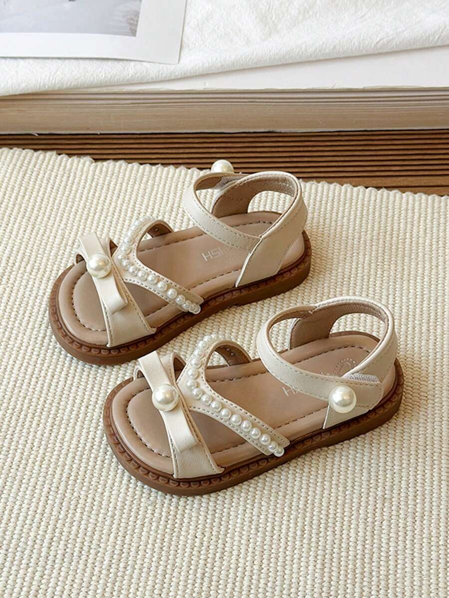 2026 Summer New Girls Pearl Princess Sandals, Fashion Open Toe Beach Shoes For Kids
