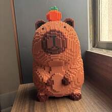 3000pcs Giant Capybara Building Blocks - Challenging Animal Series Construction Set, Creative Model Kit, ABS Puzzle Bricks Craft, Ideal For Halloween/Thanksgiving/Mother's Day/Christmas Gifts - Color - View 1