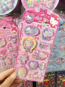 1张随机钻石、宝石、水晶、卡通、公主3D立体摇摇贴纸 - 彩色 - 查看 8