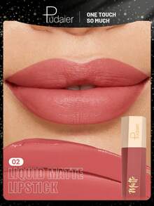 Pudaier 1 buah Lipstik Matte Beludru Lembut, Tahan Air dan Tahan Lama, Cocok untuk Semua Jenis Kulit - 02 - View 8