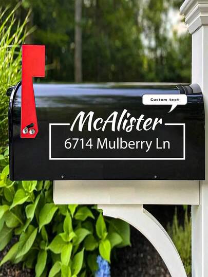 Personalized Mailbox Stickers, Family Name Stickers, Address And Street Name, Mailbox Stickers, Suitable For Outdoor Trash Cans, Doors, Valentine's Day, Valentine's Day Decorations