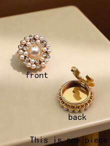 1 pieza Gemelos con diseño floral de rhinestone minimalista de moda, Broche de mujer, Accesorio de vestimenta de alta gama, Clip de corbata, Adecuado para atuendos de mujer, Vestidos de fiesta, Uso diario, Regalo para amigos, familia, días festivos - Multicolor - Ver 9