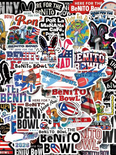 50pcs BENITO BOWL Stickers Cartoon Graffiti Stickers Cute Stickers Decorative Stickers For Computer Scrapbook Laptop Luggage Guitar Water Cup Phone Case Waterproof Stickers
