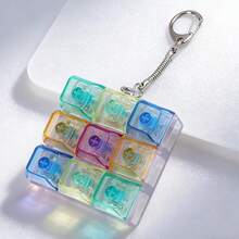 1 móc khóa giảm căng thẳng, đồ chơi thư giãn mini, móc khóa bàn phím thời trang - Phụ kiện để bàn độc đáo, giảm căng thẳng, làm từ PVC/Acrylic/Kim loại, khóa càng cua, thích hợp để treo trên túi xách và ba lô, trang trí hàng ngày, quà tặng ngày lễ - Bạc - Xem 3