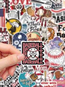 50pcs Baseball Sticker Pack For Scrapbooking, Diary, Phone Case, Planner, Luggage, Guitar, Skateboard, Tablet - View 5