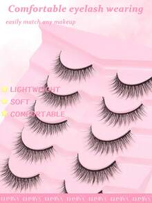 7对自然短款假睫毛，打造自然妆效，轻盈纤长，宛若天生。 - 黑色 - 查看 7