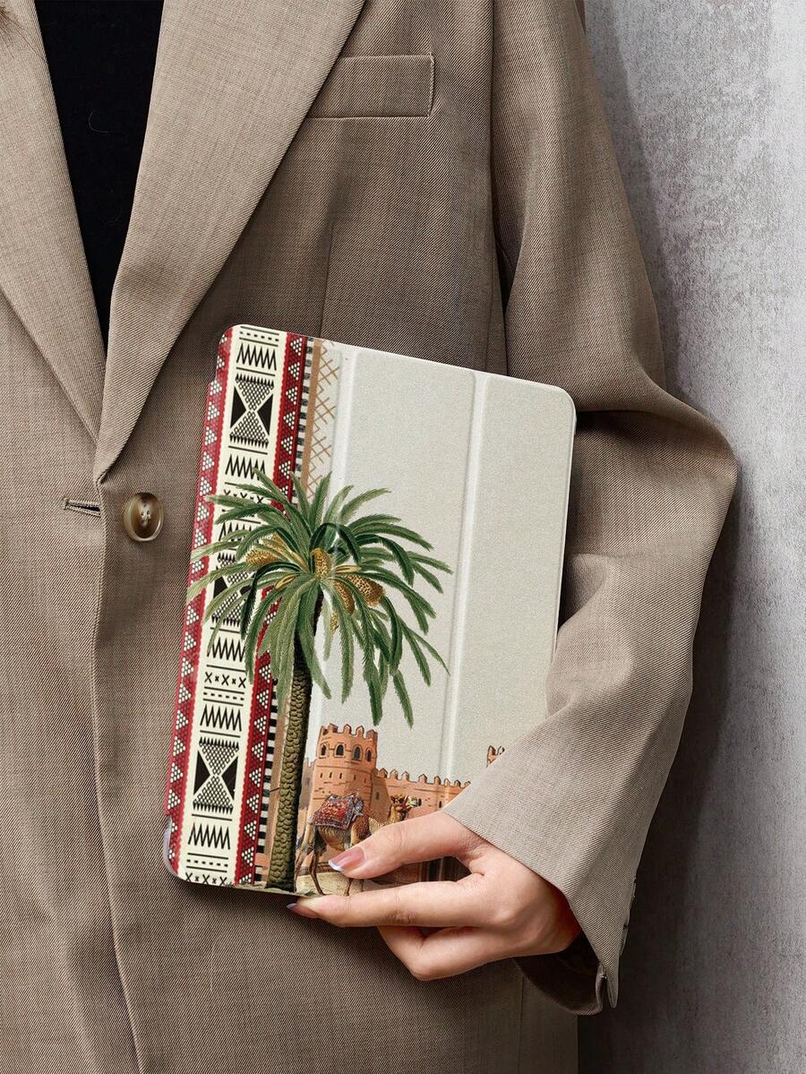 Ayotu 1pc Desert Camels, Coconut Trees, Castles Tablet Case & Kindle E-Book Case Compatible With 10th Generation, 11/Air 4th/Air 7th/9.7 Inches, Compatible With Samsung Galaxy Tab A9 Plus, Kindle (11th Generation-2024 Release)(6 Inch), Kindle Paperwhite 12th Gen 2024, Great Holiday Gift, Stylish And Simple Pattern.