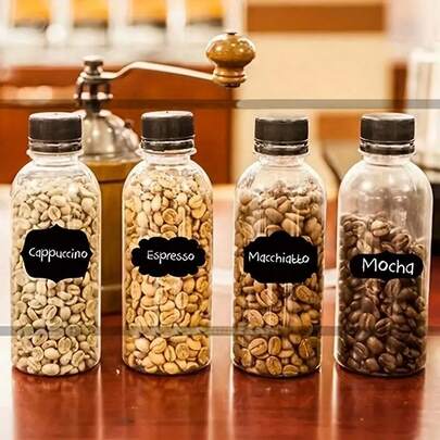 36/54/72/108Pcs Waterproof Vinyl Food Storage Container Set, Reusable Self-Adhesive Labels, Suitable For Spices, Cheese, Etc. - Essential Disposable Food Containers For Kitchen Organization, Foldable Food Containers