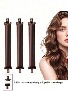 3pcs No-Heat Curling Iron, Slouchy Curling Tool, Heatless Curl Wand, Women's Fashion Big Wave Curling Wand, Suitable For Sleeping And Nighttime Use, Clip Curling Iron, Suitable As Mother's Day Gift - A - View 5