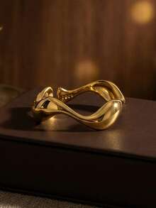 925纯银极简波浪纹戒指，女士日常佩戴 - Wave Ring - 查看 8