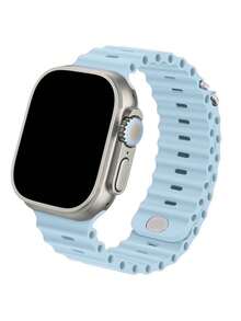 1条男女通用运动海洋风表带，兼容49mm、46mm、45mm、44mm、42mm、41mm、40mm、38mm尺寸的 Series 10/9/8/7/6/5/4/3/2/1 Ultra SE - 浪花綠 - 查看 2