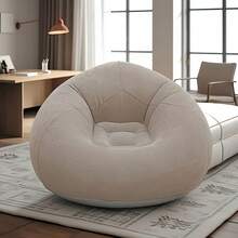 1个超大充气懒人沙发椅 | 灰色PVC材质，充气沙发记忆躺椅，便携可折叠，防漏耐用，快速充气放气，符合人体工学的靠背和坐垫，适用于客厅、户外露营、旅行、野餐、海滩、泳池、音乐节、宿舍、小空间等场合，无需填充物，可水洗，户外充气沙发，户外充气懒人沙发椅，必备户外休闲装备，露营和休闲爱好者的最佳选择 - 彩色 - 查看 7