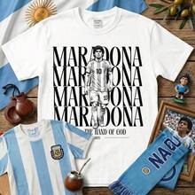 DiegoMaradona T-Shirt – Argentina '86 World Cup, Football Fan Tee - White - View 1