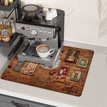 1pc Coffee Bar Mat, Kitchen Utensil Drying Mat, With "Coffee Bar" Design, Suitable For Countertop And Dining Table, Countertop Protection, Coffee Mat - Multicolor - View 17