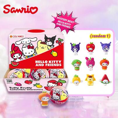 1 pieza Bolsa de misterio con figura coleccionable de Sanrio Hello Kitty con licencia oficial, paquete sorpresa de figuras de anime 3D, miniaturas decorativas para el hogar, figuras de acción y estatuas de personajes aleatorios