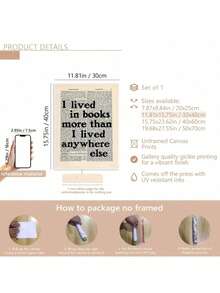 1幅“我花在书上的时间比其他任何地方都多。”现代励志英文短语海报，是卧室、客厅、厨房、浴室、走廊、办公室、酒店装饰的理想礼物，适合墙面装饰、家居装饰——海报、墙画、房间装饰、帆布画。 - 彩色 - 查看 13