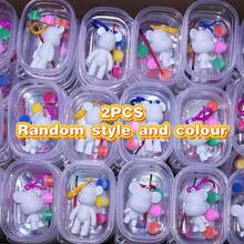 2/5/6 Pcs DIY Handcraft Set - Graffiti Doll Keychain, Colorful Bear Shaped Keyring | Material: Plastic | Set Includes: 1 Bear Blank + 3 Color Paints + 1 Stirring Spoon + 1 Keychain | Random Color | Enhance Creativity And Hands-On Ability | Suitable For Party Games, Classroom Rewards, Holiday Gifts - Multicolor - View 8