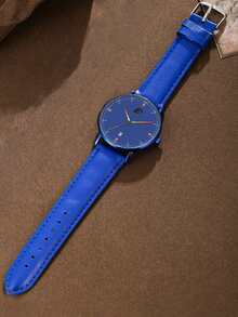 Luxury Fashion Accessory Set: Captivating Blue Tones! Exquisite Watch Paired With Cracked Bead Necklace And Stylish Glasses, Allowing You To Shine With Confidence And Elegance In Any Occasion, Becoming The Fashion Focal Point In The Eyes Of Others! - Blue - View 5