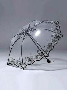 1把透明花卉图案雨伞，适合上学、上班、居家、旅行，是返校季必备单品。 - 多色 - 查看 5