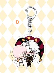 1个亚克力钥匙扣，造型奇特的马戏团小丑，可爱动漫小丑吊坠，动漫怪诞马戏团钥匙扣，手机挂饰/手机链，包包配件，创意粉丝礼物，双面贴有保护膜 - 彩色 - 查看 16