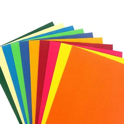 10 feuilles de papier ondulé de format A4 en couleurs, papier d'art ondulé, pour l'emballage artisanal et la décoration de vacances (couleurs aléatoires)