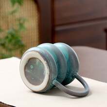 1 chiếc cốc cà phê gốm không đối xứng, tráng men nung, cốc pha cà phê latte/pour over sáng tạo có tay cầm, thiết kế không đối xứng dùng trong gia đình. - Nhiều màu - Xem 4