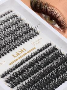 240 piezas de extensiones de pestañas DIY, grosor de 0.07 mm, rizo D, aspecto dramático y esponjoso, longitud mixta de 9-16 mm, pestañas en racimo reutilizables, pestañas postizas adecuadas para citas diarias, salidas, reuniones sociales, cosméticos aptos para principiantes - Ver 1