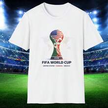 2026 World Cup USA T-Shirt Political Soccer Fan Tee - White - View 1