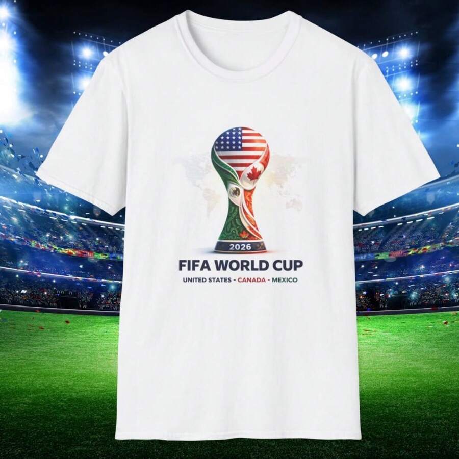 2026 World Cup USA T-Shirt Political Soccer Fan Tee - White - View 1