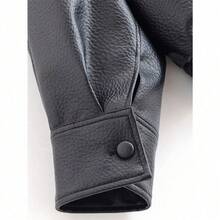 2025 European And American Retro Motorcycle Style Leather Jacket With Stand Up Collar And Jacket - Black - View 7