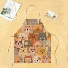 1pc Cat Pattern Apron, Creative Funny Fashion Printed Apron, Home Cleaning Apron, Easy Clean Kitchen Cooking Apron, Creative Home Apron - Multicolor - View 13