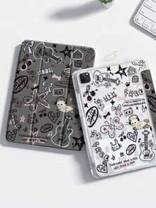 Cute Cartoon Cat, Animal, Butterfly, Letter, Star, Bow Pattern Double-Sided Acrylic Transparent Crystal Back Cover, Shock-Resistant And Durable, Suitable For  7th, 8th And 10th Generation (10.2 Inch). It Has A Built-In Pen Slot And Supports Sleep/Wake Function. An Ideal Choice For Halloween And New Year Gifts. - View 2