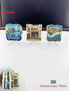 1pc Dubai Theme 3D Embossed Fridge Magnet, Creative Home Decor Gift, Magnetic Sticker Decor, Travel Souvenir Gift, Unique Travel Collection Gift, Creative Magnetic Sticker, Exquisite Travel Souvenir, Travel Souvenir Decor Sticker, Suitable For Home, Office Decor, Personalized Travel Souvenir Fridge Magnet Sticker, Home Decor, Kitchen, Room, Office, Cabinet Craft Gift, Holiday Souvenir Gift, Exquisite Small Gift - Exclusive Refrigerator Magnets - View 5