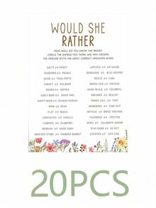 50张新娘送礼会游戏卡片 - 野花主题新娘送礼会游戏卡片、单身派对游戏卡片、春季花卉主题订婚派对用品 - 查看 10