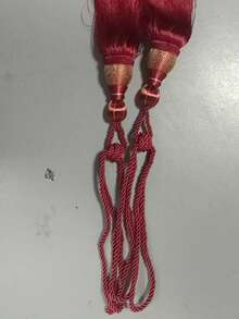 1件装奢华涤纶纤维窗帘绑带，配有优雅流苏装饰，适用于优雅的客厅、办公室和家居装饰。 - 紅木色 - 查看 6