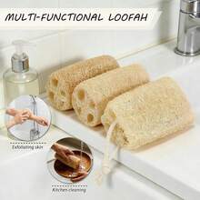 2pcs/4pcs Natural Loofah Body Exfoliating Sponge Brush, Organic Plant-Based Loofah, Suitable For Men And Women Skincare, Body Wash, Shower Cleaning Back And Face - A - View 7