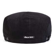 1顶男士笑脸刺绣灯芯绒贝雷帽，时尚户外休闲帽，适合秋冬季街头、商务和派对穿着 - 多色 - 查看 8