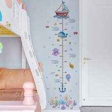 BRUP 1/2 Sheets/Set Floating Animal Friends Wall Stickers,Koala Seal Fox Squirrel In Ocean Wave, Summer Beach Theme Decals For Kids Playroom Or Nursery Wall, Removable Peel And Stick, Whimsical Underwater Adventure Theme Children's Growth Height Stickers - Multicolor - View 6