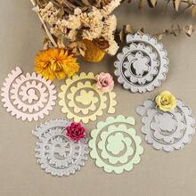 Molde de corte de metal en espiral con flores 3D, adecuado para hacer tarjetas, álbumes de fotos hechos a mano, estampado en relieve, corte y plantillas de sellos, aplicable para manualidades de papel y artesanías - plata - Ver 6